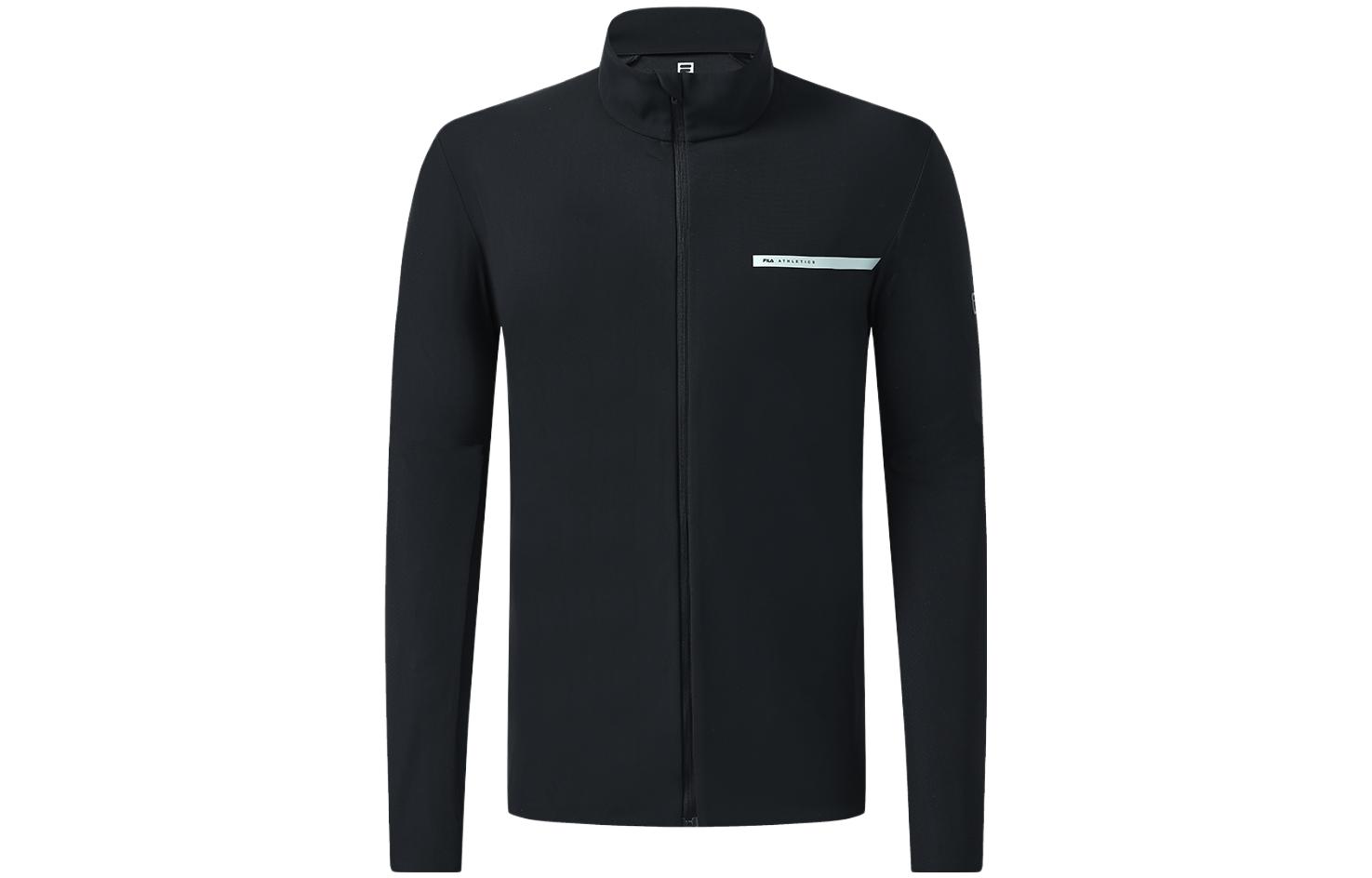 FILA Letter Zipper High Neck Long Sleeve Jacket A11M321506F-BK