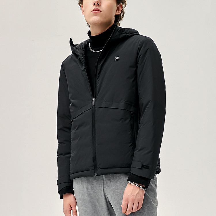 FILA Lightweight Black Down Jacket Winter Hoodie Thermal Coat F11M147918FBK 圖 5