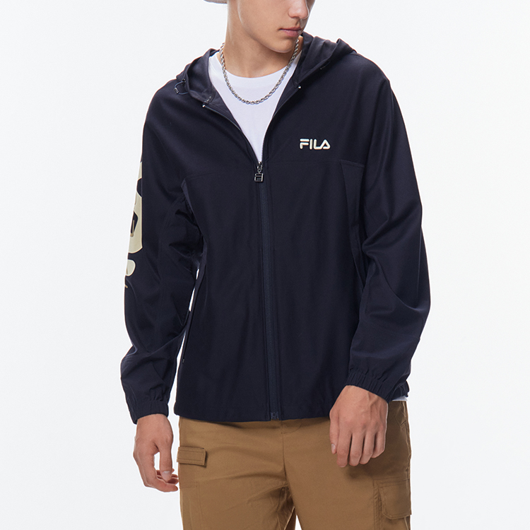FILA Lightweight Breathable Legend Blue Logo Hoodie Jacket F11M138501F-NV 圖 5