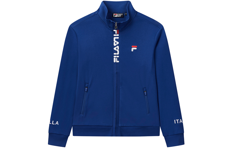 FILA Lightweight Breathable Letter Jacket in Deep Space Blue F51M138599FDB