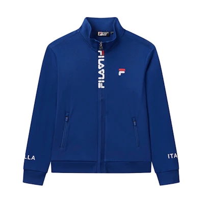 FILA Lightweight Breathable Letter Jacket in Deep Space Blue F51M138599FDB