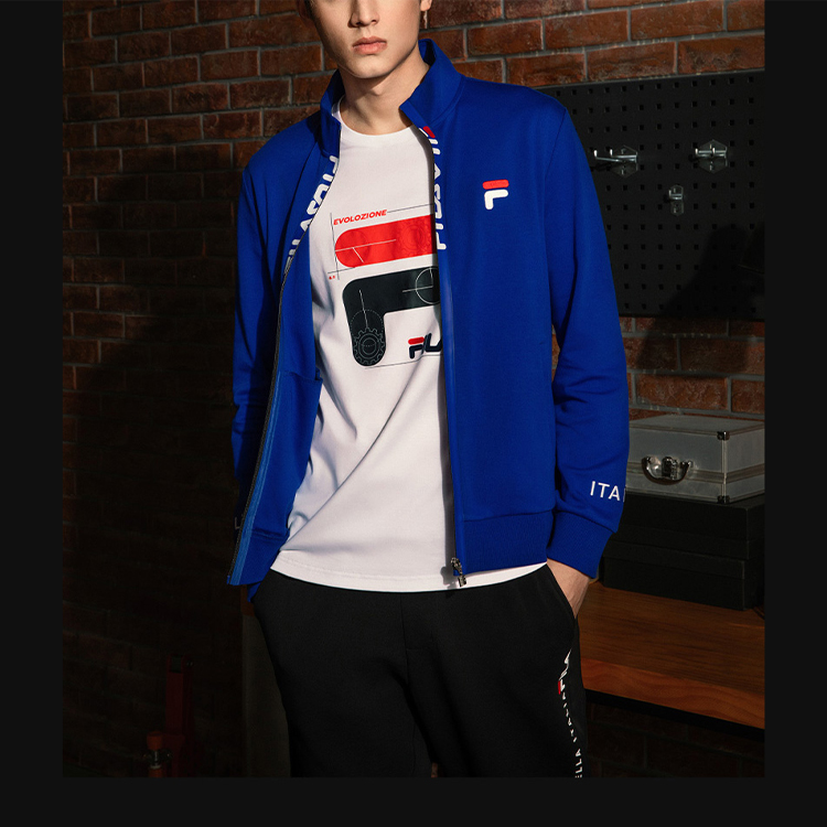 Sizing FILA深空蓝轻便透气字母夹克 F51M138599FDB