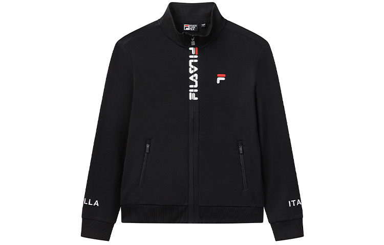 FILA Lightweight Breathable Letter Stand Collar Jacket - Black F51M138599FBK