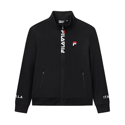 FILA Lightweight Breathable Letter Stand Collar Jacket - Black F51M138599FBK