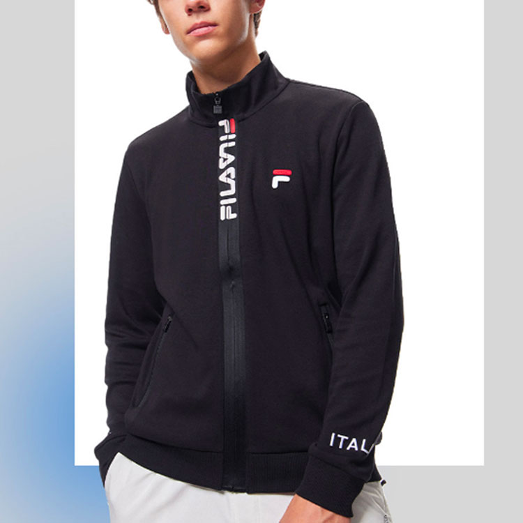Lookbook FILA轻便透气字母立领夹克-黑色 F51M138599FBK