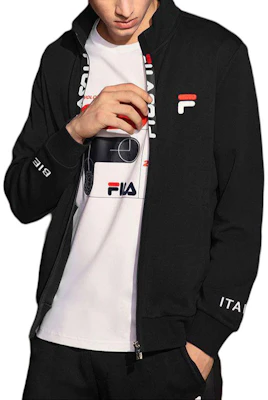FILA轻便透气字母立领夹克-黑色 F51M138599FBK Shop FILA轻便透气字母立领夹克-黑色 F51M138599FBK