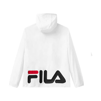 FILA Lightweight Hooded Jacket White with Logo Print Casual Style F51M128712FWT