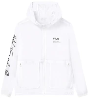 FILA Lightweight Hooded Jacket with Logo Print - Standard White F11M228701F-WT FILA Lightweight Hooded Jacket with Logo Print - Standard White F11M228701F-WT