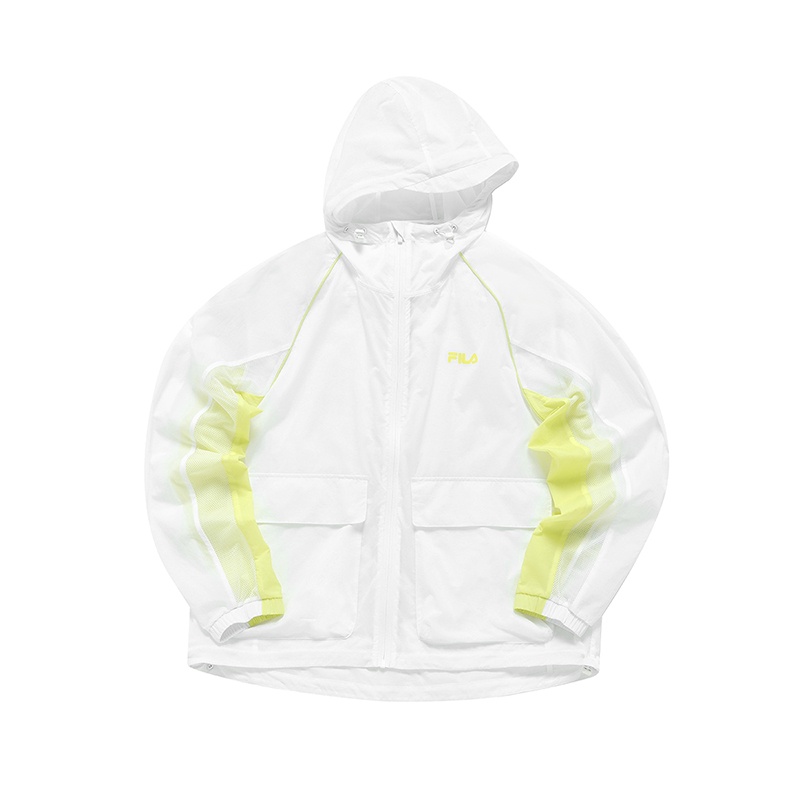 FILA Lightweight Hooded Windbreaker Jacket - Classic White T11M221704FWT