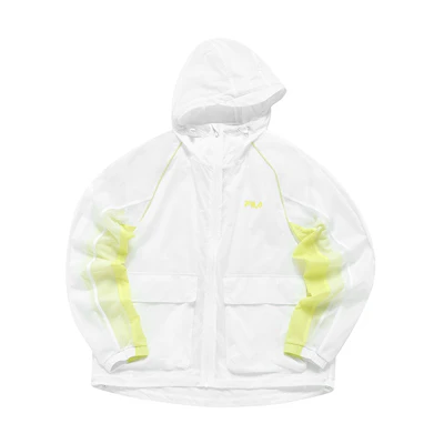 FILA Lightweight Hooded Windbreaker Jacket - Classic White T11M221704FWT
