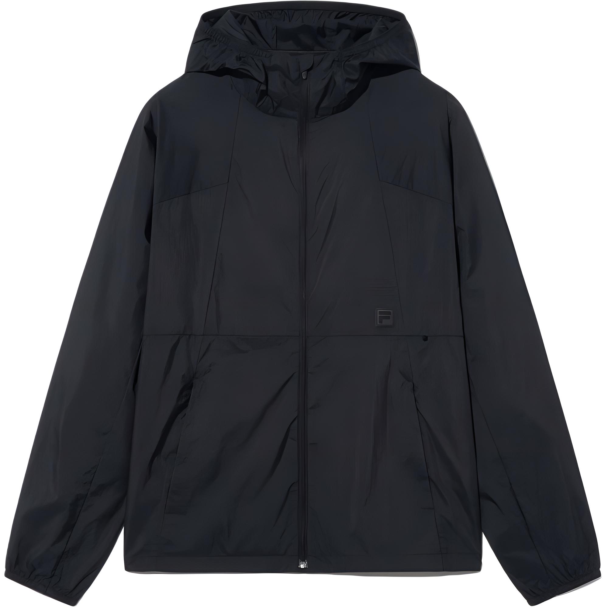 FILA Lightweight Hooded Zip-Up Jacket Unisex Black FS2JKH2202XBLK