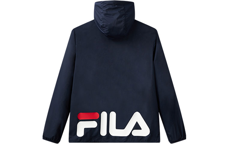 FILA Lightweight Hoodie Jacket with Logo Print in Legend Blue F51M128712FNV