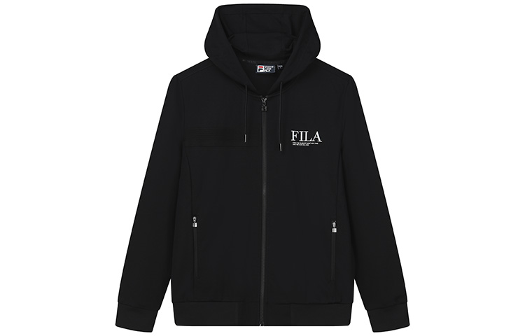 FILA Lightweight Knit Hoodie Jacket Black - Casual Sportswear F11M228501F-BK