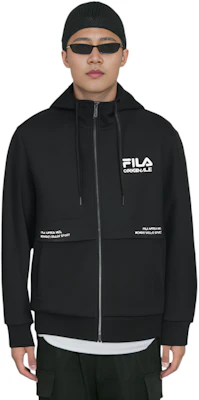 FILA 黑色轻薄针织夹克带标志印花 F11M229501FBK Shop FILA 黑色轻薄针织夹克带标志印花 F11M229501FBK
