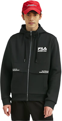 FILA 黑色轻薄针织夹克带标志印花 F11M229501FBK Details for FILA 黑色轻薄针织夹克带标志印花 F11M229501FBK