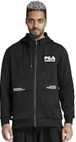 Sizing FILA Lightweight Knit Jacket with Logo Print in Black F11M229501FBK