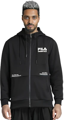 FILA 黑色轻薄针织夹克带标志印花 F11M229501FBK Sizing FILA 黑色轻薄针织夹克带标志印花 F11M229501FBK