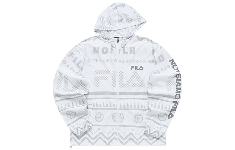 FILA Lightweight Letter Print Hoodie Jacket - Standard White T11M233701FWT