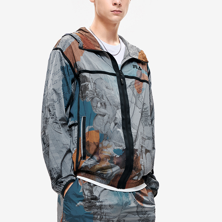 FILA Lightweight Loose Fit Jacket with All-Over Embroidered Logo Design F11M238701F-ZA 圖 6