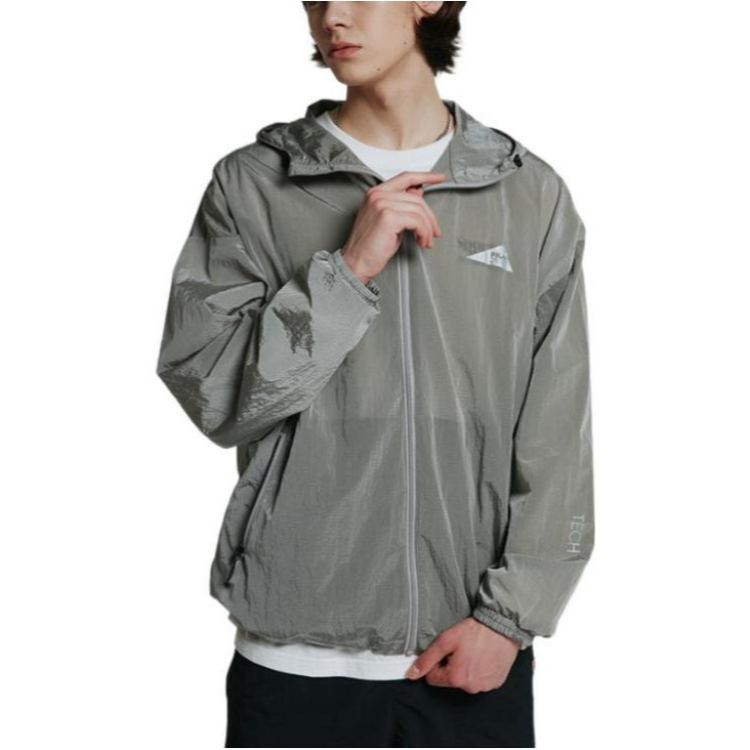 FILA Lightweight Solid Grey Zip-Up Hooded Jacket FE2JKD5105X-GRY