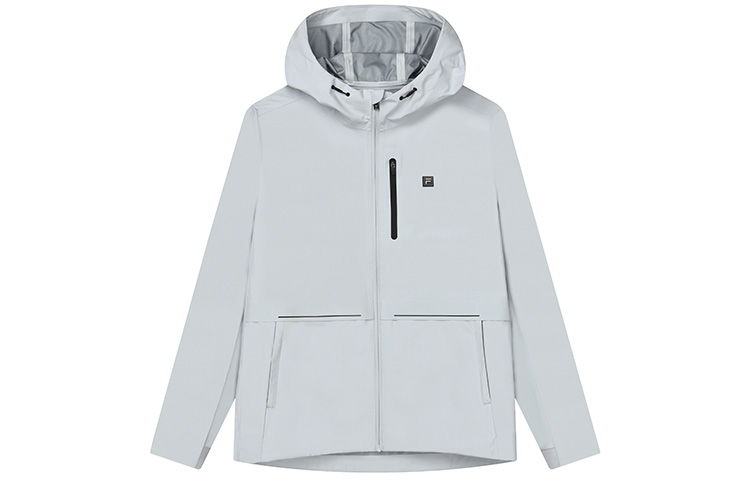 FILA Lightweight Woven Hooded Jacket Light Stone Gray Casual Style F11M217703FGY