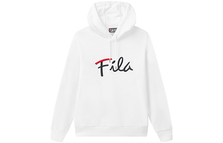 FILA LINE Series Embroidered Logo Pullover Hoodie Standard White F51M048203FWT
