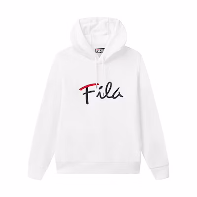 FILA LINE Series Embroidered Logo Pullover Hoodie Standard White F51M048203FWT