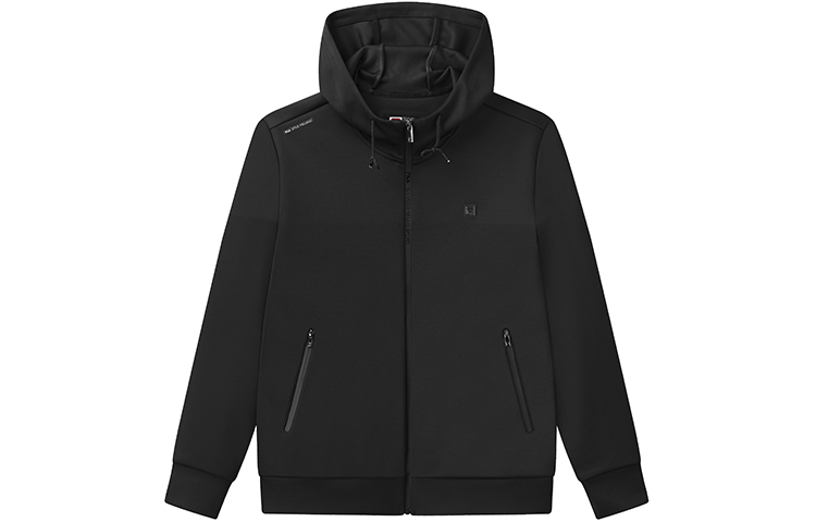 FILA Logo Black Knit Casual Sports Hoodie Jacket F11M112509F-BK