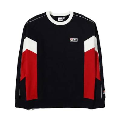 FILA Logo Colorblock Crewneck Sweatshirt Unisex Red FS2POD1109X-DRD