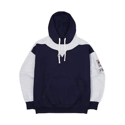 FILA Logo Colorblock Pullover Hoodie Unisex Dark Blue FS2POF1118X-INA