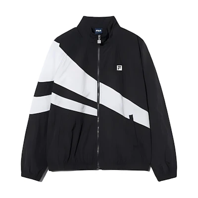 FILA Logo Colorblock Zip-Up Jacket Unisex Black FS2JKH2131XBLK