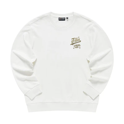 FILA Logo Cotton Crewneck Pullover Sweatshirt White T11M312203F-161205