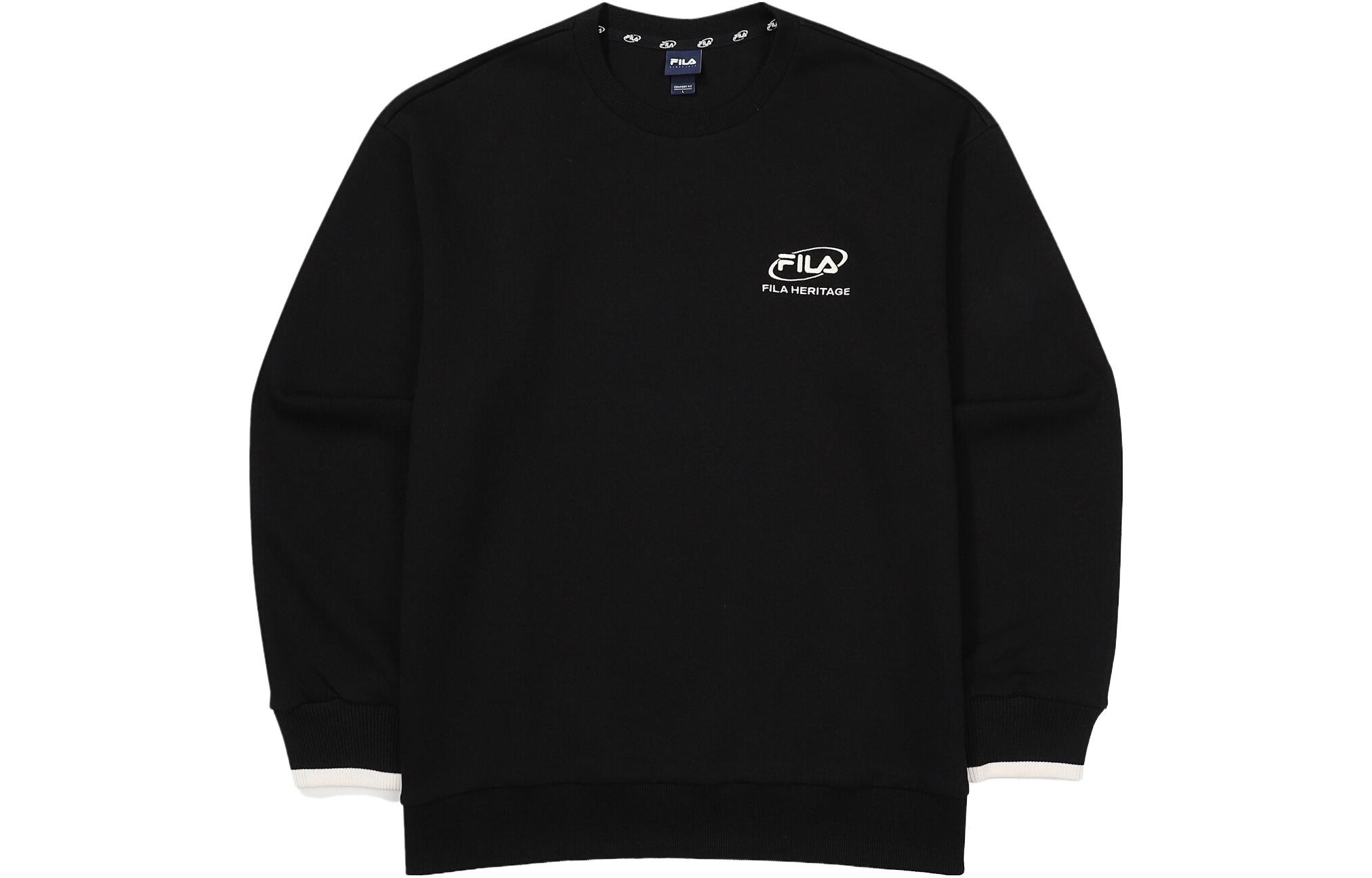 FILA Logo Crewneck Pullover Sweatshirt Unisex Black FS2POF3104X-BLK