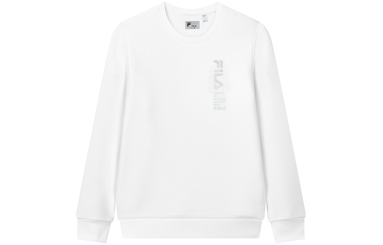 FILA Logo Crewneck Pullover Sweatshirt White - Standard Fit F11M147205FWT
