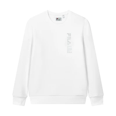 FILA Logo Crewneck Pullover Sweatshirt White - Standard Fit F11M147205FWT