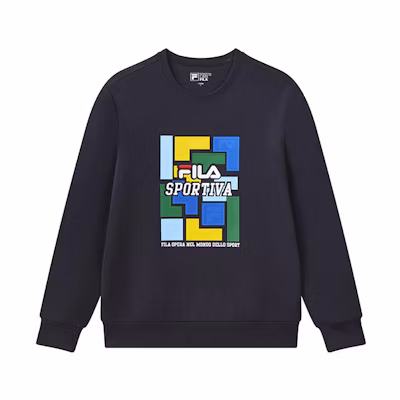 FILA Logo Crewneck Sweatshirt Casual - Legend Blue F11M118258F-NV