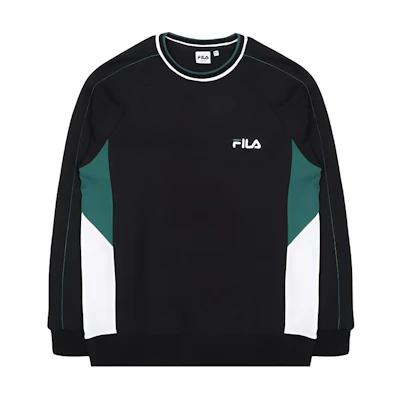 FILA Logo Crewneck Sweatshirt Long Sleeve Black FS2POC3119X-BLK