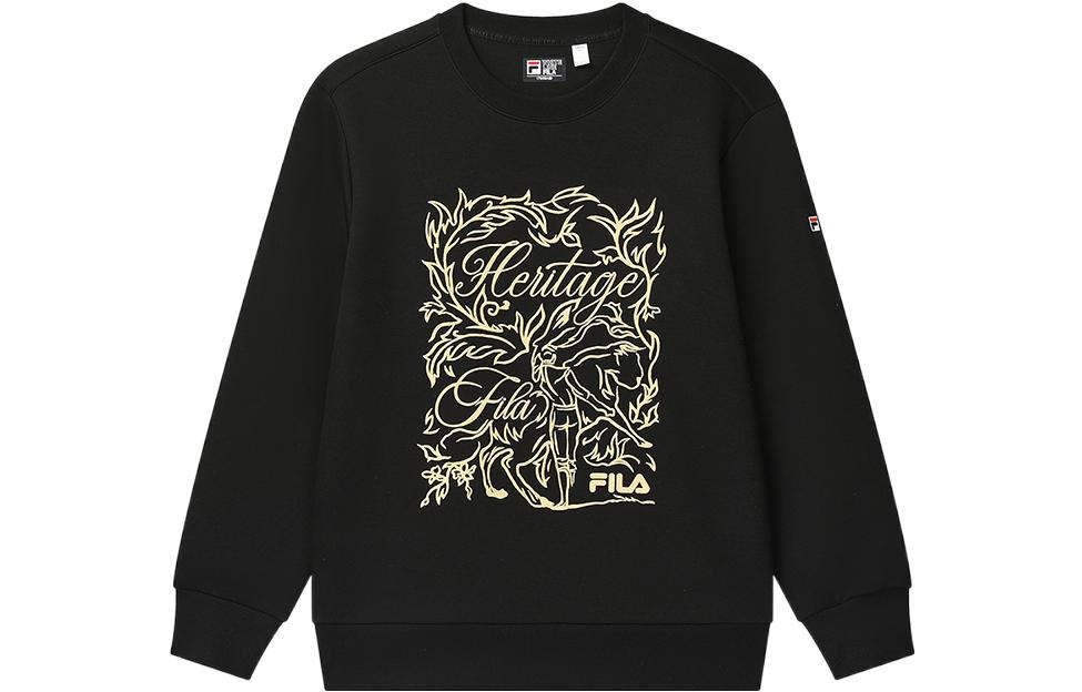 FILA Logo Embroidered Crewneck Sweatshirt Black () F11M318203F-BK