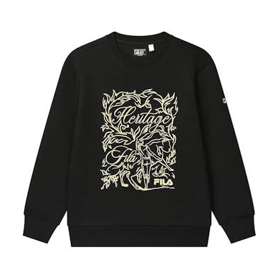 FILA Logo Embroidered Crewneck Sweatshirt Black () F11M318203F-BK