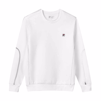 FILA Logo Embroidered Crewneck Sweatshirt Standard White F11M038256GWT