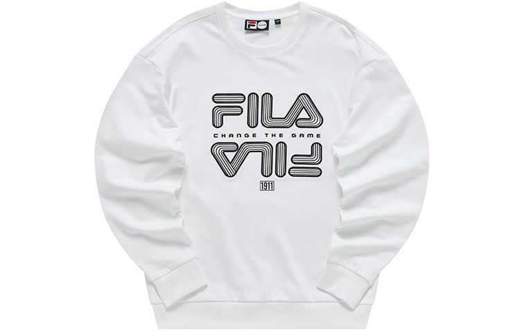 FILA Logo Embroidered Crewneck Sweatshirt Standard White T11M143210F-WT