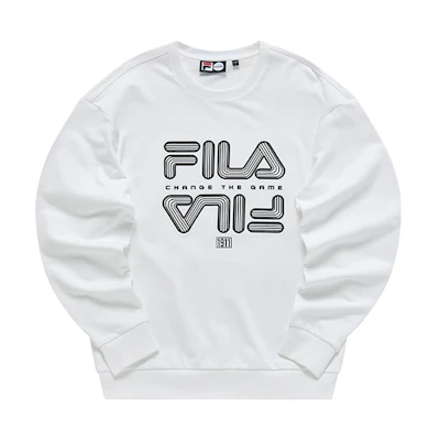 FILA Logo Embroidered Crewneck Sweatshirt Standard White T11M143210F-WT