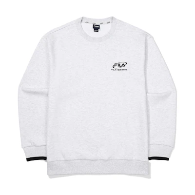 FILA Logo Embroidered Crewneck Sweatshirt Unisex - Gray FS2POF3104X-WTM