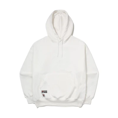 FILA Logo Embroidered Drawstring Hoodie Unisex - White FS2POE4702X-OWH