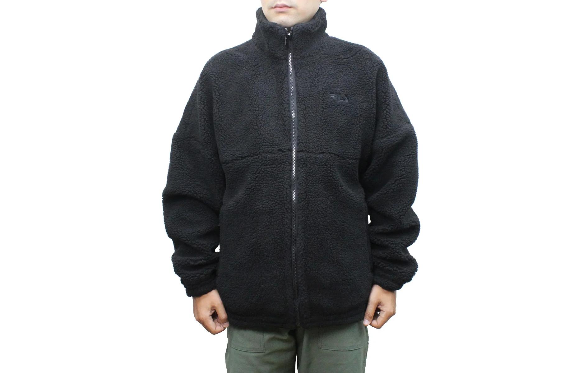 FILA Logo Embroidered High-Neck Zip Jacket Unisex - Black FM9958-08