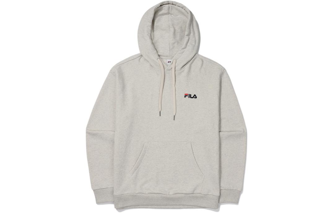 FILA Logo Embroidered Hoodie Unisex Grey FS2POE3108X-OTL