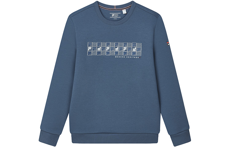 FILA Logo Embroidered Knit Sweatshirt Crewneck - Starry Blue F11M211202FDB