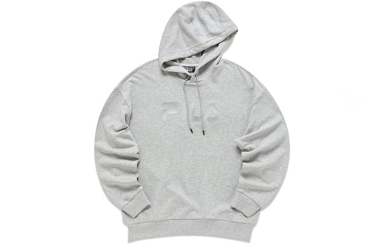 FILA Logo Embroidered Oversized Fleece Hoodie Winter Unisex - Grey F51U138296F-MG