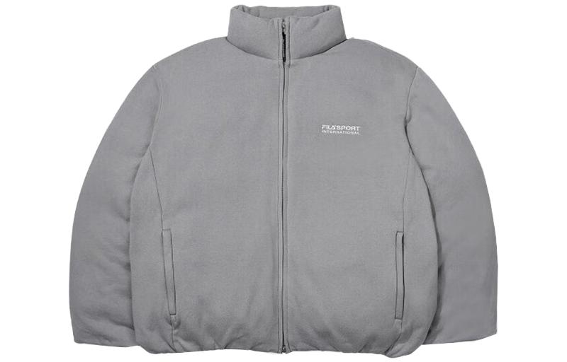 FILA Logo Embroidered Stand Collar Jacket Grey FS2DJE4601X-LGY