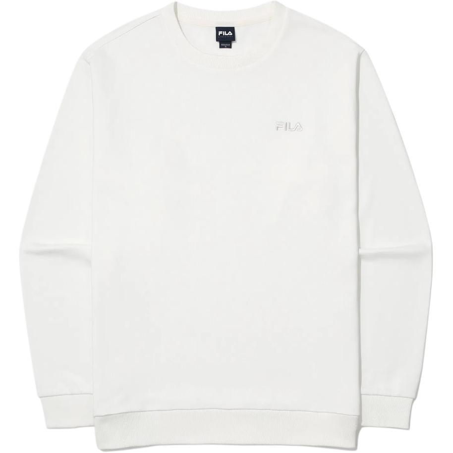 FILA Logo Embroidered Unisex Crewneck Sweatshirt Off-White FS2POG3101UO-WH